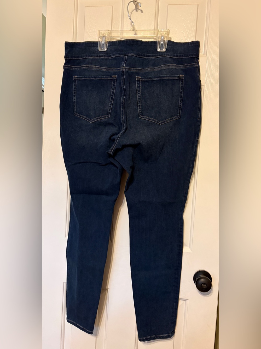 Duluth Trading Co Jean-Netics Pull-On Stretch Skinny Jeans Dark Blue Size 18 - Picture 6 of 11